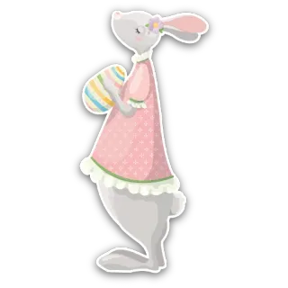 😊 d8c938f8 กระต่าย, อีสเตอร์, กระต่าย, ไข่, ฤดูใบไม้ผลิ, น่ารัก telegram sticker