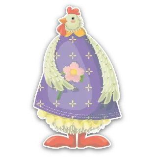 🐔 d96c8f3a ไก่, สติกเกอร์, สัตว์, น่ารัก, การ์ตูน telegram sticker
