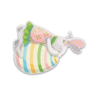😴 e32d4e8f อีสเตอร์, กระต่าย, ไข่, กำลังหลับ, น่ารัก, สัตว์, วันหยุด telegram sticker