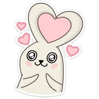 ❤️ 674c6ca2 conejo, conejo, corazón, lindo, animal, amor, kawaii, pegatina whatsapp sticker