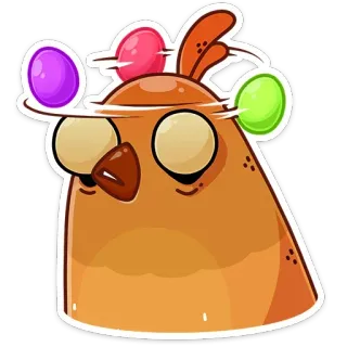 😵 ffc81885 птица, мультик, цветной, вращающийся, стикер telegram sticker