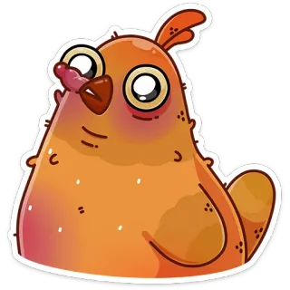 🤕 a4215b57 鸡, 鸟, 动物, 卡通, 可爱, 贴纸 telegram sticker