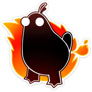 😡 c6c119d4 鸭子, 火, 动物, 贴纸, 卡通 telegram sticker