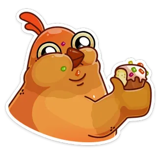 🧁 e4e1b9a3 鸟, 卡通, 可爱, 甜点, 蛋糕 telegram sticker