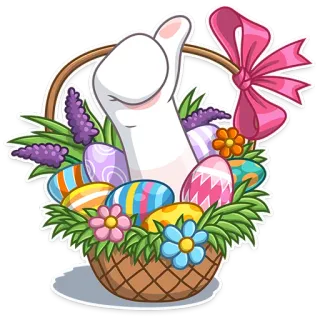 👍 eb99a22e 부활절, 토끼, 가운데 손가락, 바구니, 계란, 불쾌한 whatsapp sticker