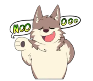 🏞 097225ac NOOOO Волк, Мультфильм, Грустный, Нет, Животное, Подавленный whatsapp sticker