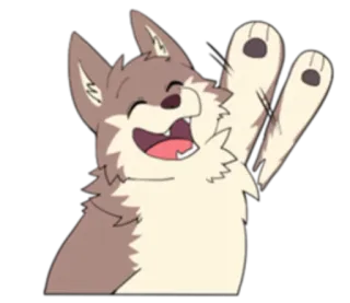 🏞 56c4f2ea Волк, Мультфильм, Дружелюбный, Милый, Животное, Машущий whatsapp sticker