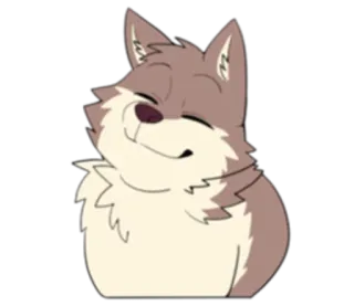 🏞 62c43ed1 волк, милый, мультфильм, животное, пушистый, счастливый whatsapp sticker