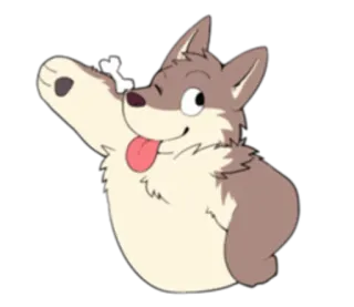 🏞 64b337f2 собака, мультфильм, кость, милый, животное, питомец whatsapp sticker