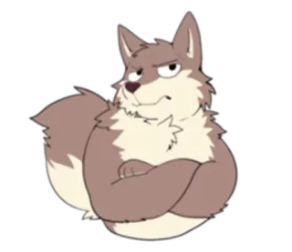 🏞 66d22033 волк, мультфильм, животное, самодовольный, пушистый, антропоморфный, персонаж whatsapp sticker