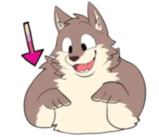 🏞 80b02ddc волк, животное, мультфильм, милый, пушистый whatsapp sticker