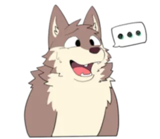 🏞 96451559 волк, мультфильм, животное, стикер, чат, думает whatsapp sticker