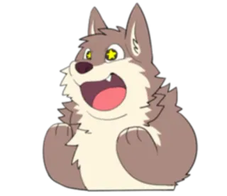 🏞 9de9c883 Мультфильм, Волк, Животное, Фурри, Счастливый, Милый whatsapp sticker