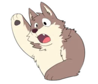 🏞 b6e69f6f волк, мультфильм, собака, животное, милый, испуганный whatsapp sticker