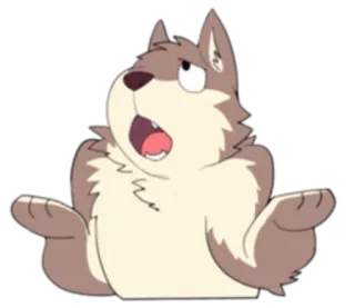 🏞 b7cc9ef0 волк, пожимающий плечами, мультфильм, животное, мем whatsapp sticker