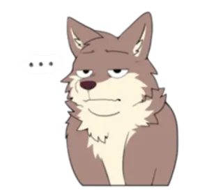 🏞 cf21654f ... животное, волк, мультик, думает, стикер, выражение whatsapp sticker