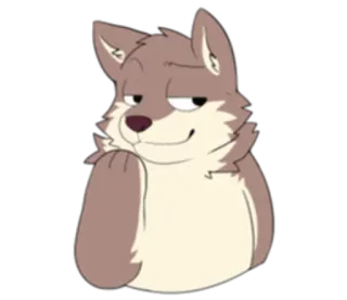 🏞 e026870a волк, животное, мультфильм, ухмылка, пушистый whatsapp sticker