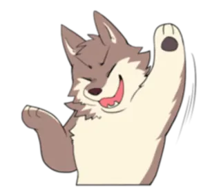🏞 edb76470 волк, мультфильм, животное, жест, персонаж, счастливый whatsapp sticker