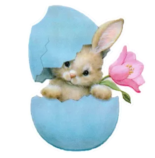 🐣 635762b9 Пасха, кролик, цветок, весна, животное telegram sticker