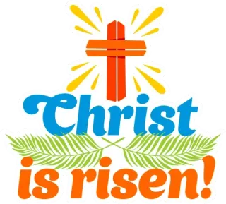🤗 955f3b92 Christ is risen! Christus, opgestaan, Pasen, religie, christendom, kruis, feest telegram sticker