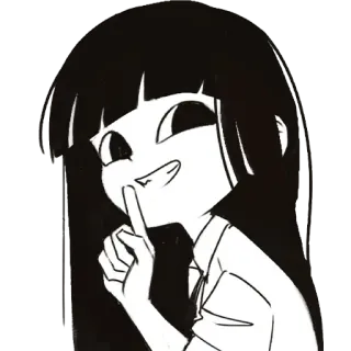 🤫 31e2ca19 cartoon, girl, shush, finger, silence, manga, anime telegram sticker