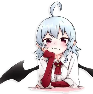 😏 3ffe8ae0 anime, cute, girl, cartoon, angel, demon, chibi telegram sticker