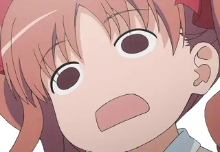 😐 a68703b8 anime, girl, shocked, expression, cartoon telegram sticker