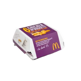 🍗 ae18b310 6 Chicken McNuggets to take or not to take? 
They're irresistible
What makes every bite so enjoyable? It's good to know that you're treated with white chicken breast meat. 
I'm lovin' it mcdonalds, chicken nuggets, nourriture, fast food, snack, boîte, violet telegram sticker