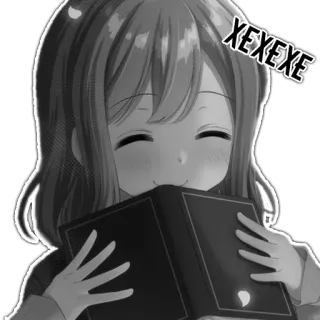😁 b213c561 XEXEXE fille, animé, lecture, livre, mignon, dessin animé telegram sticker
