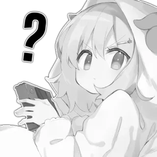 ❓ f804af35 Animé, Dessin animé, Question, Personnage, Mignon, Kawaii telegram sticker