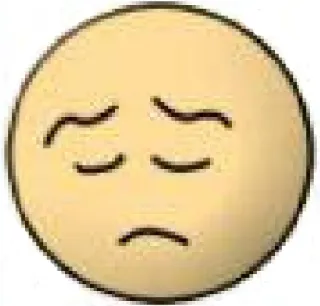 😔 db855c88 emoji, triste, cara, amarillo telegram sticker