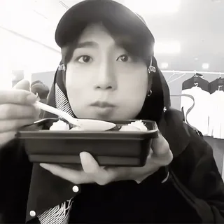 🔪 5792717b Person, Essen, Essen, Schwarzweiß, Porträt whatsapp sticker