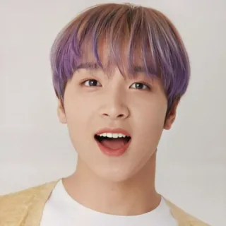 🔖 5c01084b orang, pria, potret, rambut ungu, korea telegram sticker