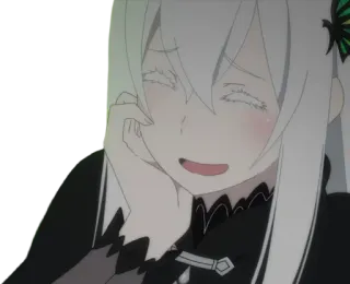 😅 092d6b7b Echidna Re:Zero anime, witch, tea, smile, cute, girl telegram sticker