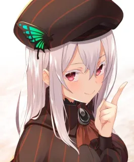 😋 33dba18c anime, girl, butterfly, hat, cute telegram sticker