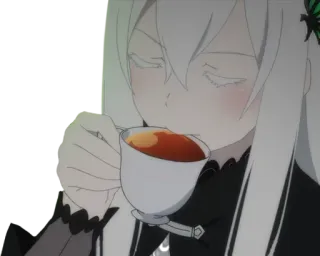 ☕️ 4148ed21 Echidna Re:Zero anime, tea, witch, ReZero, Echidna telegram sticker