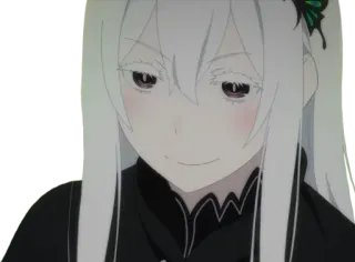 😈 bf88a3dc Echidna Re:Zero anime, witch, smile, cute, girl telegram sticker