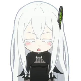 😑 7c9f06de Echidna Re:Zero anime, echidna, re zero, isekai, chibi, witch whatsapp sticker