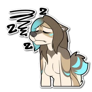 💤 9eee807c Zzz assonnato, dormire, stanco, cartone animato, animale, peloso, cane whatsapp sticker