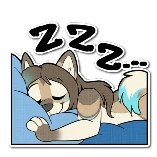 💤 c095502c ZZZ... dormire, sonno, lupo, furry, cartone animato, zzz, stanco whatsapp sticker
