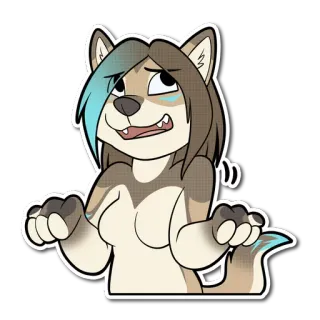 🙄 9165d628 furry, anthropomorphic, cartoon, dog, expression whatsapp sticker
