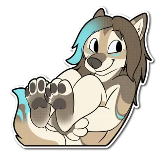 🐾 ffac1e91 furry, wolf, anthropomorphic, animal, cute, cartoon whatsapp sticker