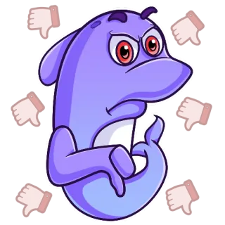 👎 60b9d3e8 cá heo, không thích, ghét, tiêu cực, hoạt hình, động vật, sinh vật biển telegram sticker