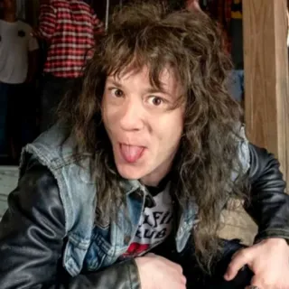 😝 09a00a02 Eddie Munson Stranger Things Eddie Munson, Stranger Things, character, portrait, tongue out, silly telegram sticker