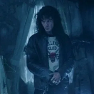 🧍‍♂️ 297cd623 Eddie Munson Stranger Things HELLFIRE CLUB Eddie Munson, Stranger Things, Hellfire Club, 80s, tv show telegram sticker