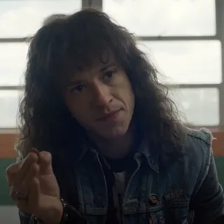 😠 81032877 Eddie Munson Stranger Things Eddie Munson, Stranger Things, character, tv show, 80s telegram sticker