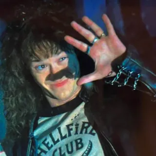 🫣 88e0330f Eddie Munson Stranger Things HELLFIRE CLUB Stranger Things, Hellfire Club, Eddie Munson, 80s, Dungeons and Dragons telegram sticker