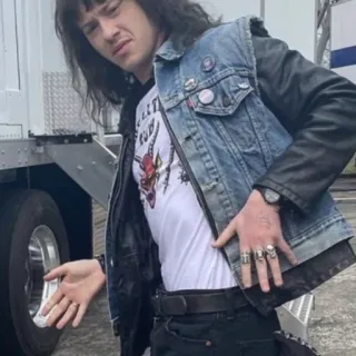 😖 8c3a944f Eddie Munson Stranger Things Eddie Munson, Stranger Things, character, 80s telegram sticker