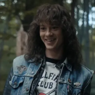 😄 bb9df597 Eddie Munson Stranger Things Hellfire Club Eddie Munson, Stranger Things, Hellfire Club, 80s, tv show, character telegram sticker