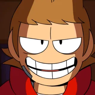 😼 07700425 Tord Larsson Eddsworld cartoon, animated, evil, character, red hoodie telegram sticker